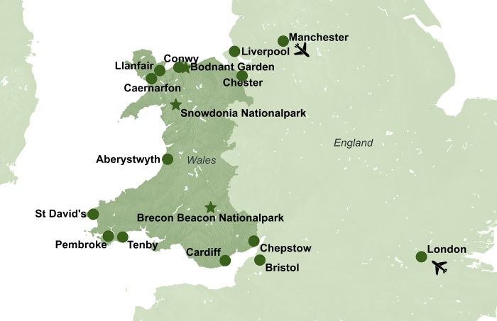 Karte Wales