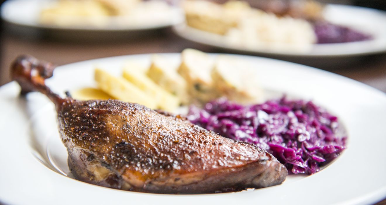Gansl mit Rotkraut