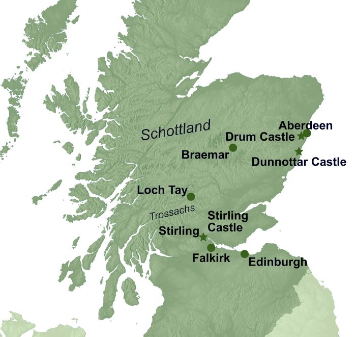 Karte Schottland Braemer Highland Games 2026