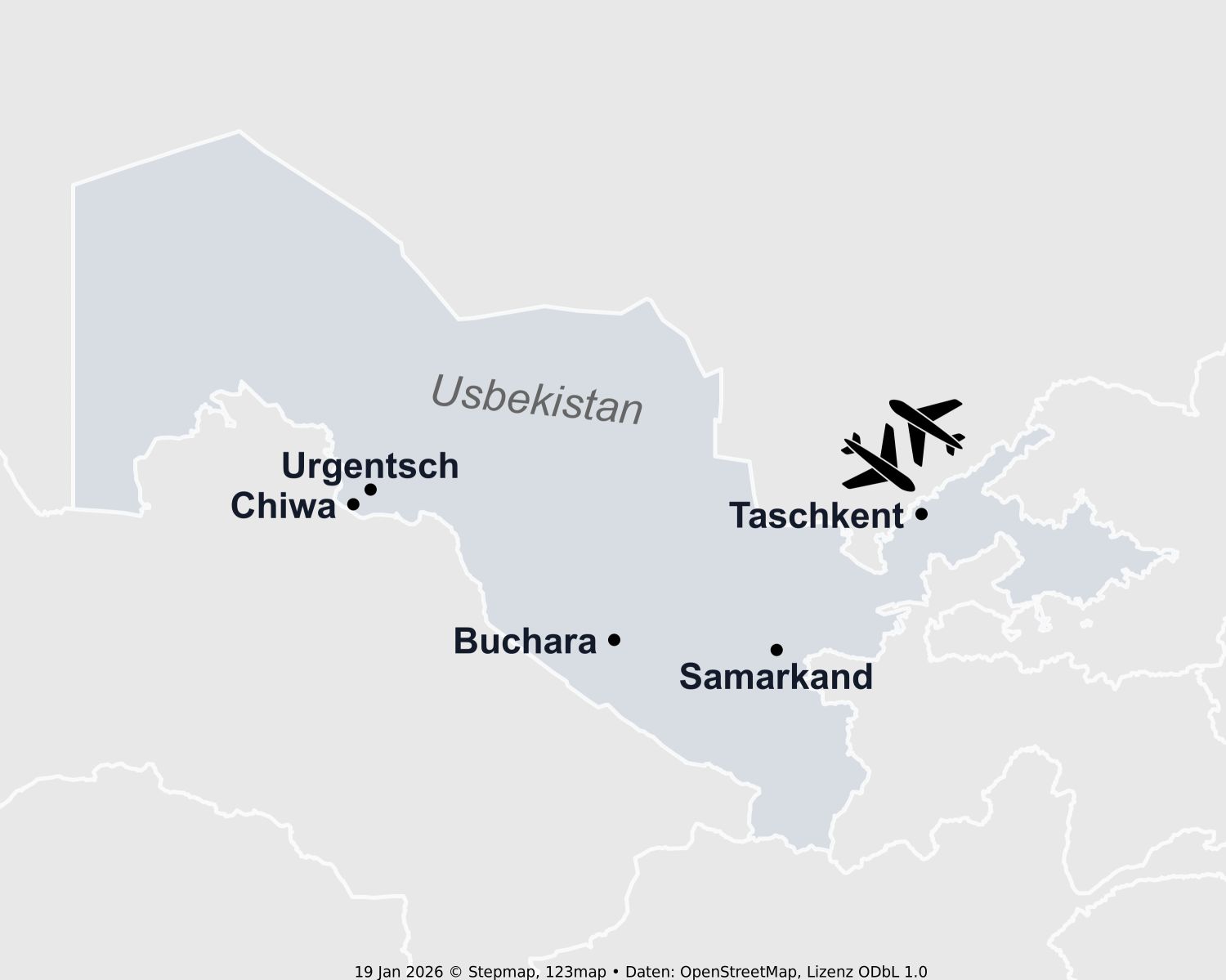 Karte Usbekistan 2027
