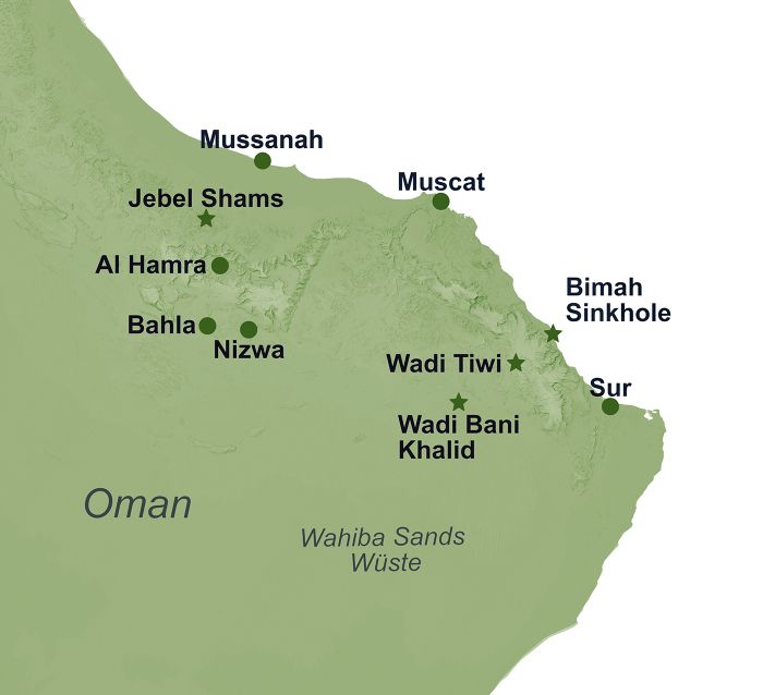 Karte Oman 2026