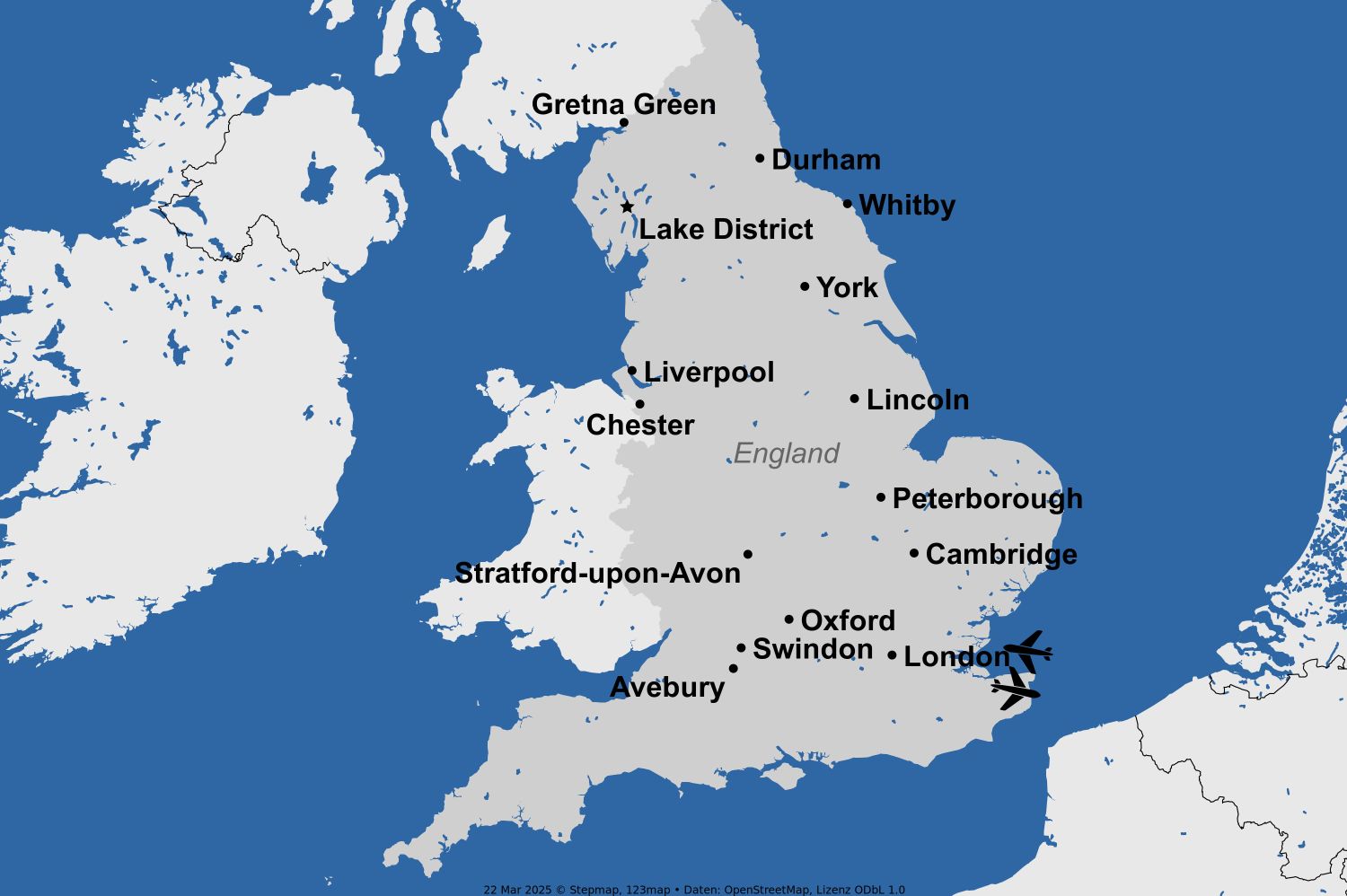 Karte Best of England 2027