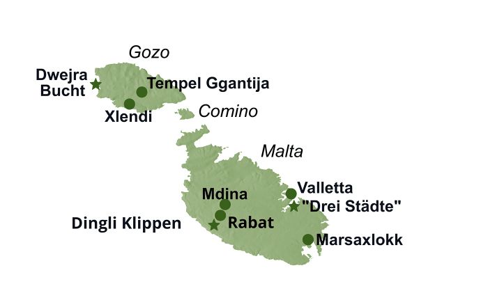 Karte Malta 2026