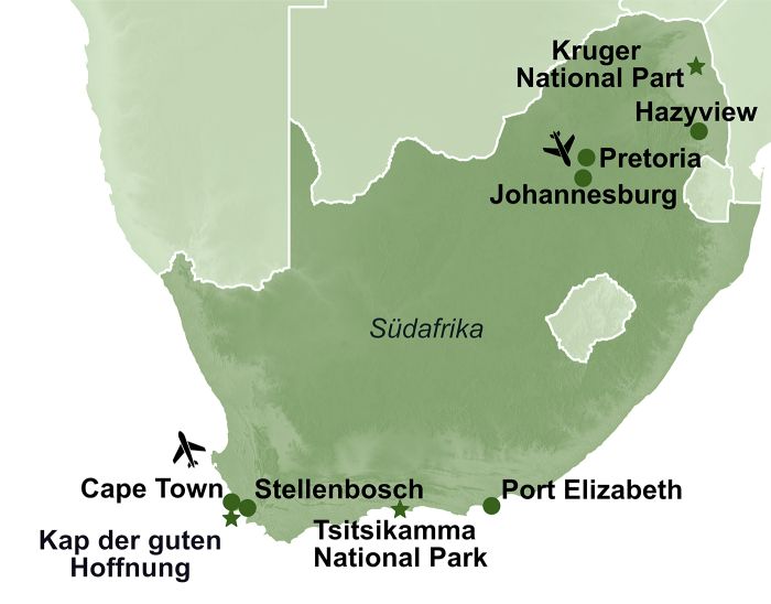 Karte S&uuml;dafrika