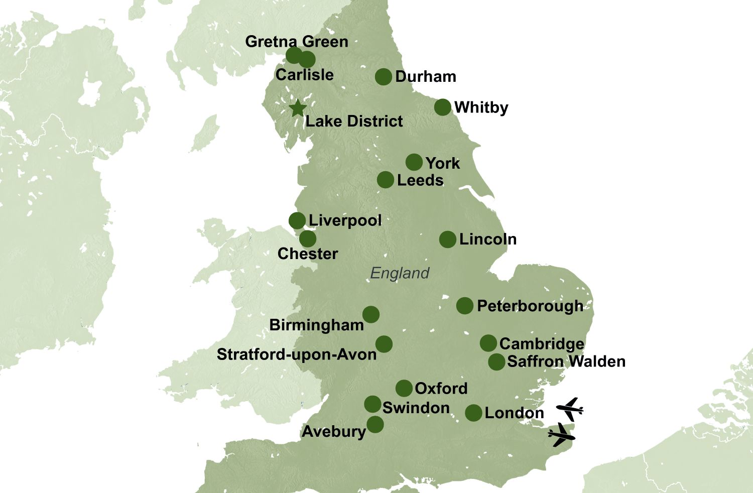 Karte Best Of England