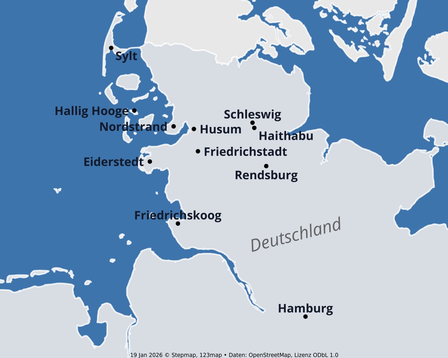 Karte Nordfriesland Sylt 2027
