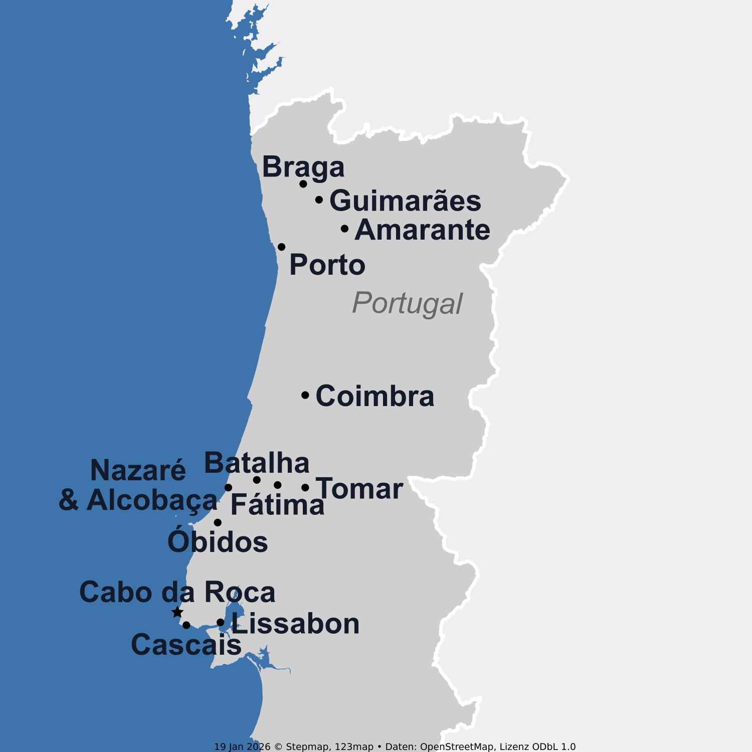 Karte Portugal 2027