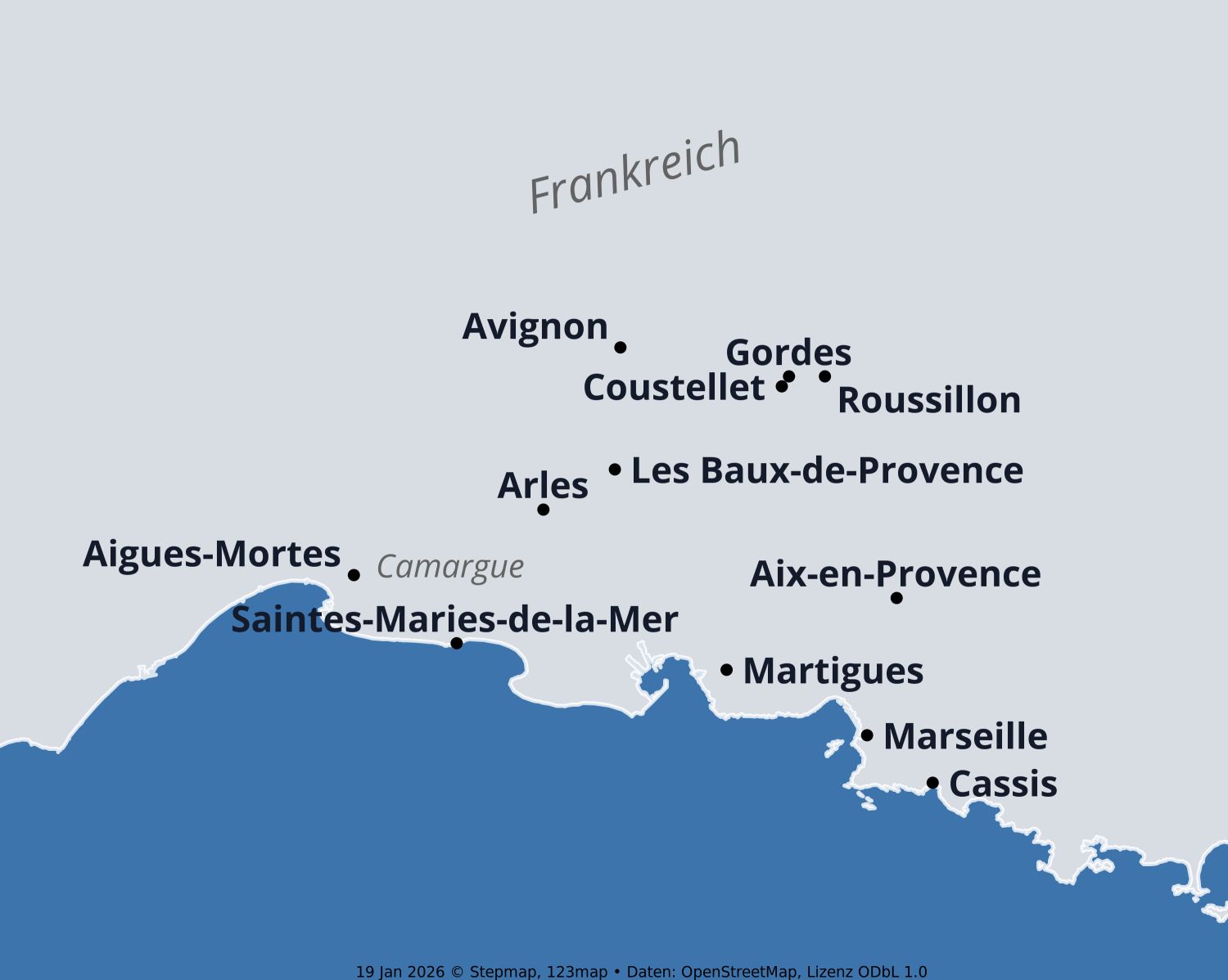 Karte Frankreich Provence 2027
