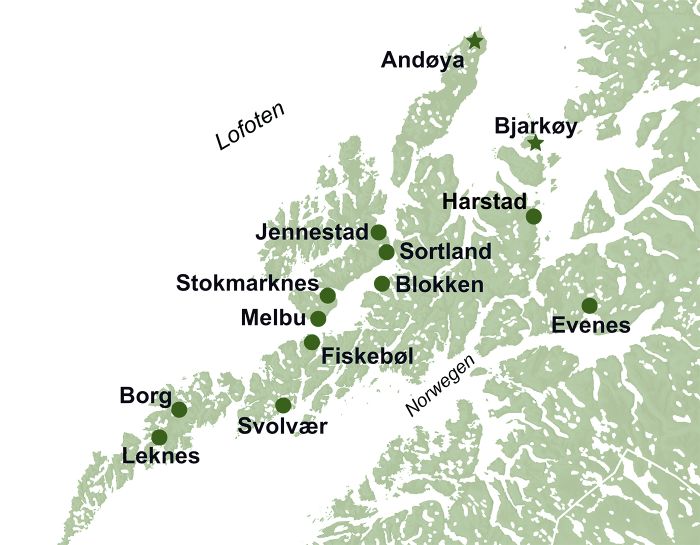 Karte Lofoten Und Vesteralen