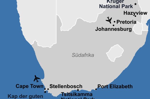 Karte S&uuml;dafrika