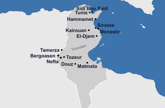 Karte Tunesien 2026