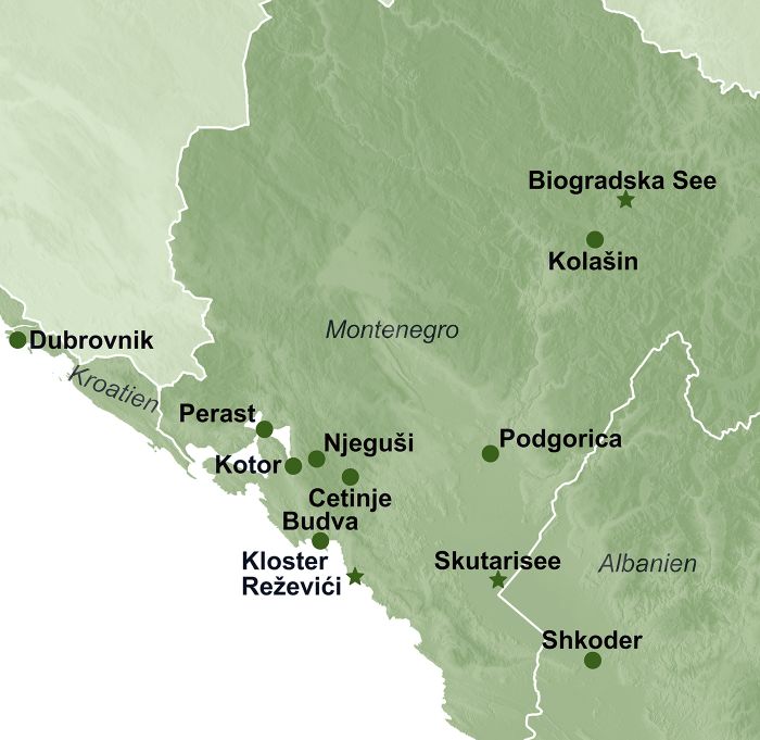 Karte Montenegro 2025