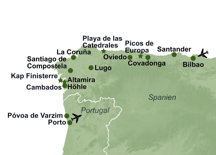 Karte Nordspanien 2026
