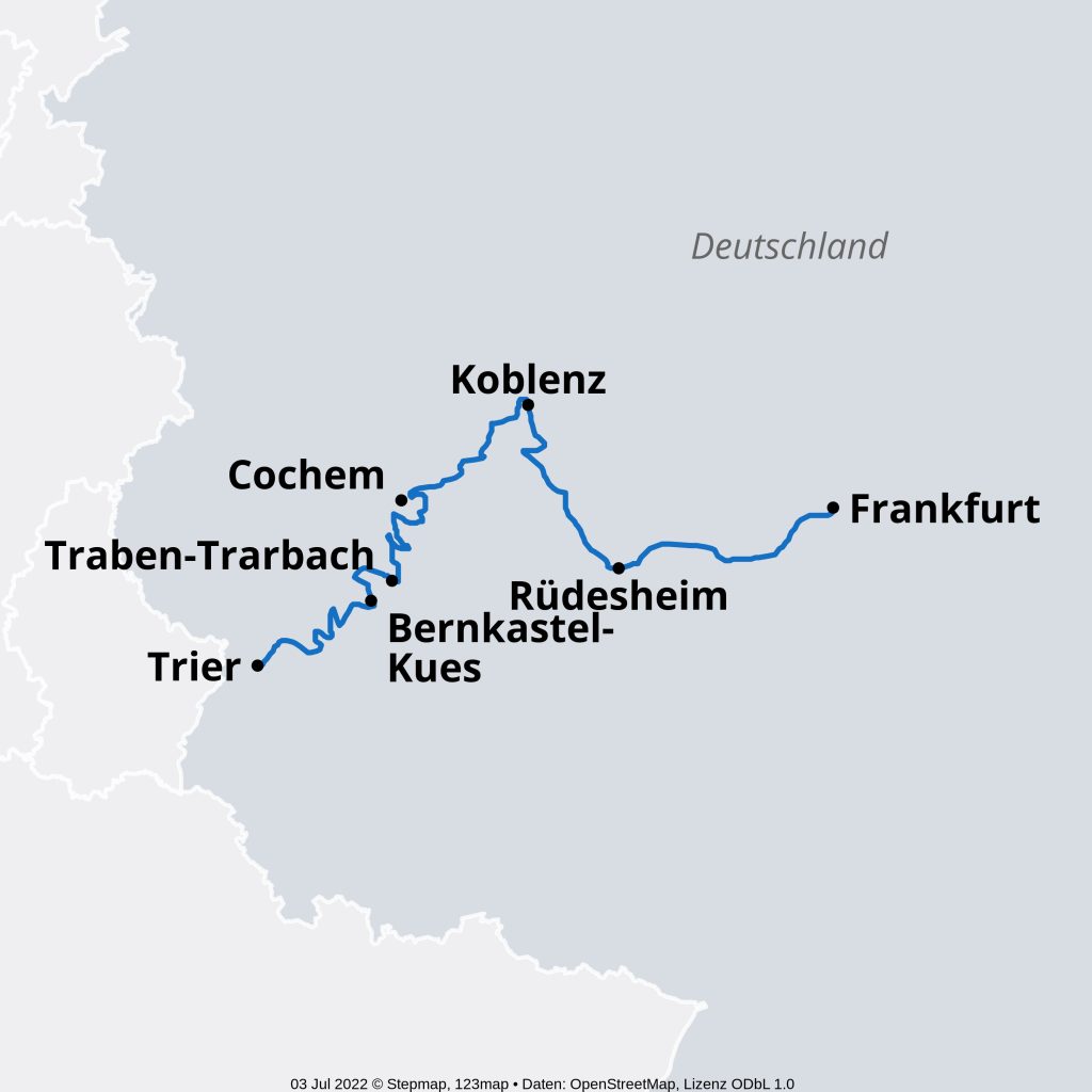 Karte MS Nestroy Mosel & Rhein 2023