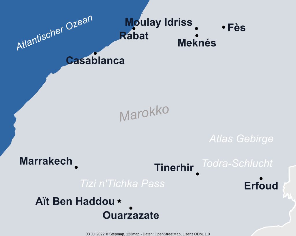 Karte Marokko 2023