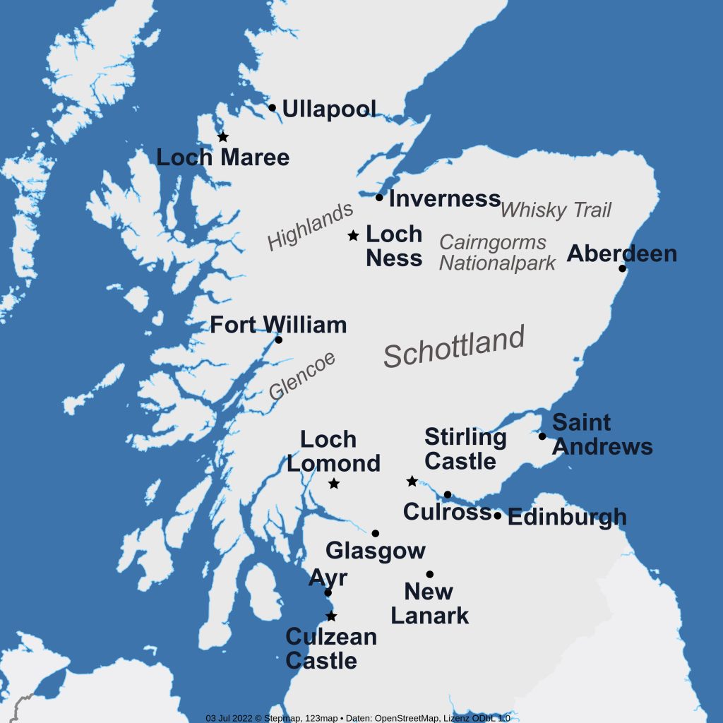 Karte Schottland 2023