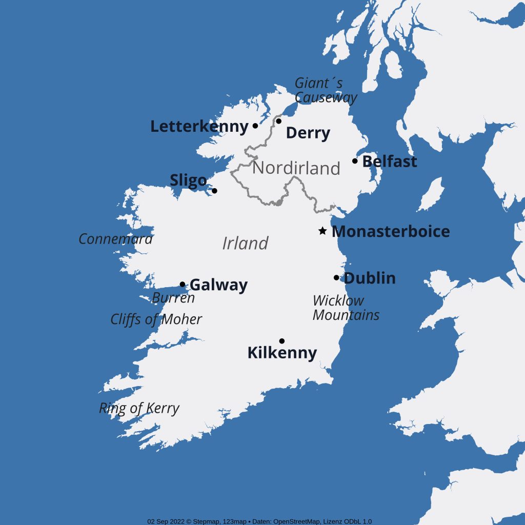 Karte-Irland-Nordirland-2023-OEAMTC-Clubreise