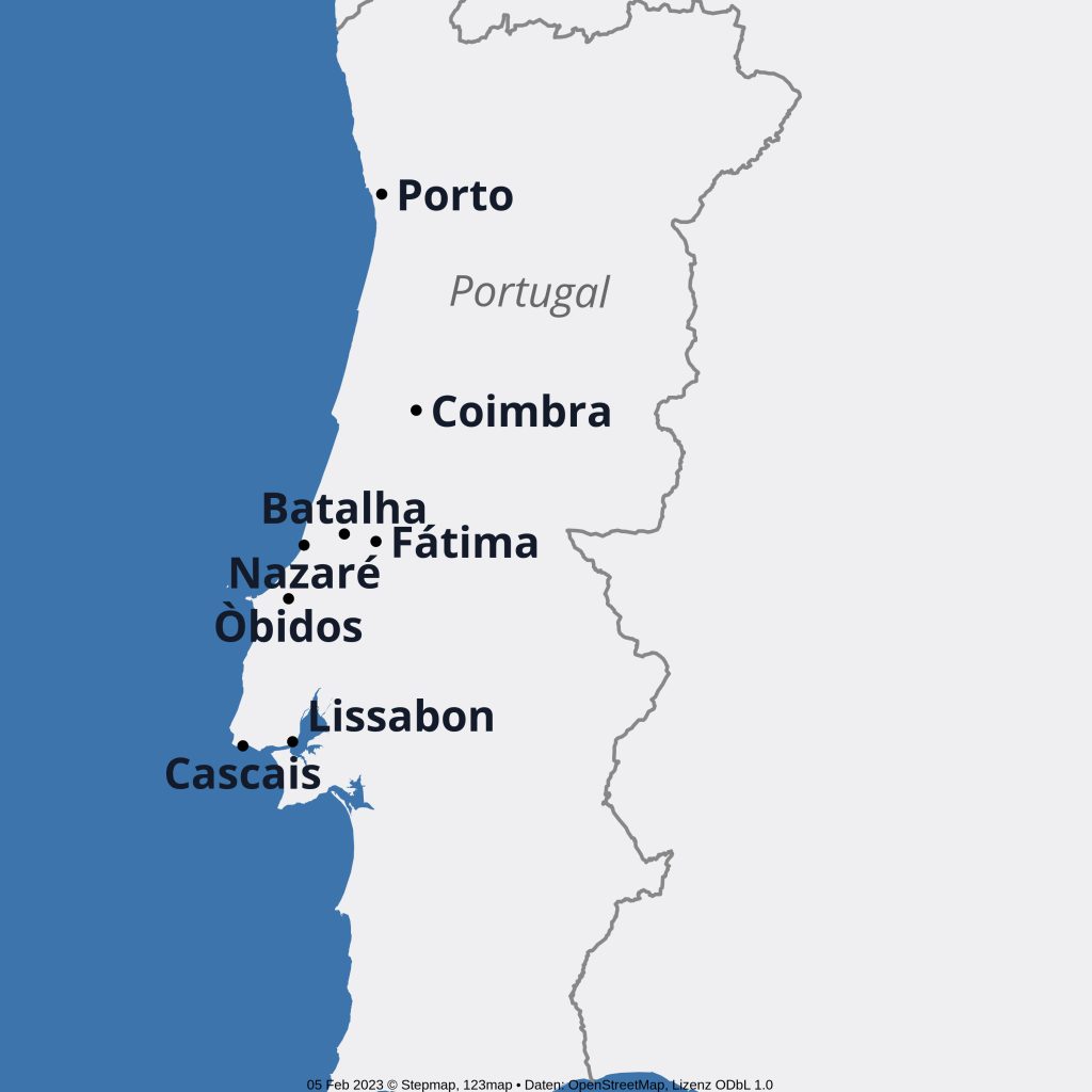 Routenkarte Portugal 2023